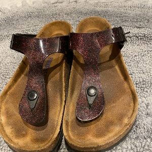 Birkenstock size 36 sparkle burgundy